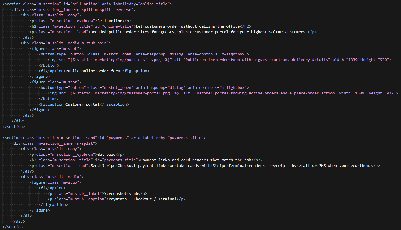 Example of custom product work as code tailored to a farm’s workflow